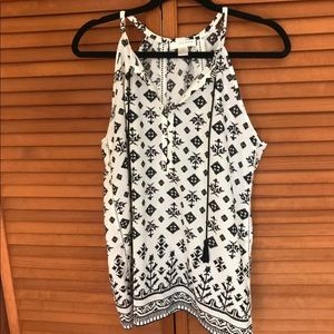 Black & White Embroidered Tank